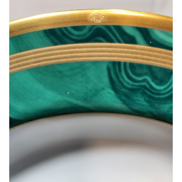 Vintage Christian Dior Malachite Gaudron 9.25" Rimmed Soup Bowl New Green - Picture 8 of 9